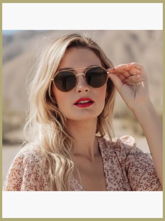 Polarized Aviator Sunglasses with Tangle-Free Design, Round Frame